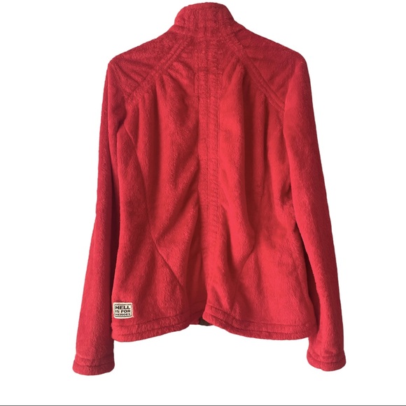 HELL IS FOR HEROES Red Full Zip Fleece Jacket - Picture 2 of 7